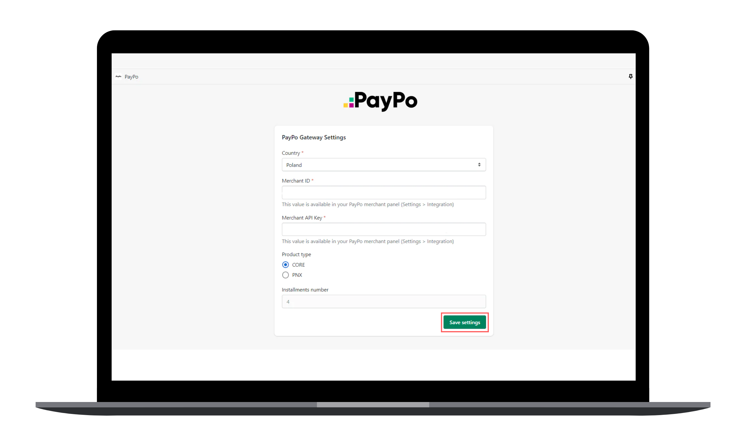 PayPo Konfiguracja