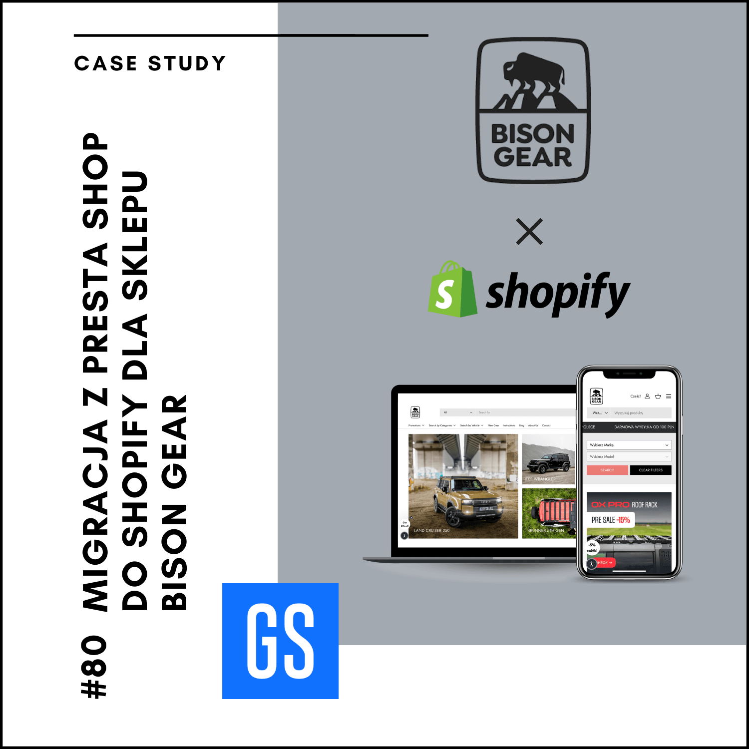 Migracja z PrestaShop do Shopify dla sklepu Bison Gear – Case Study