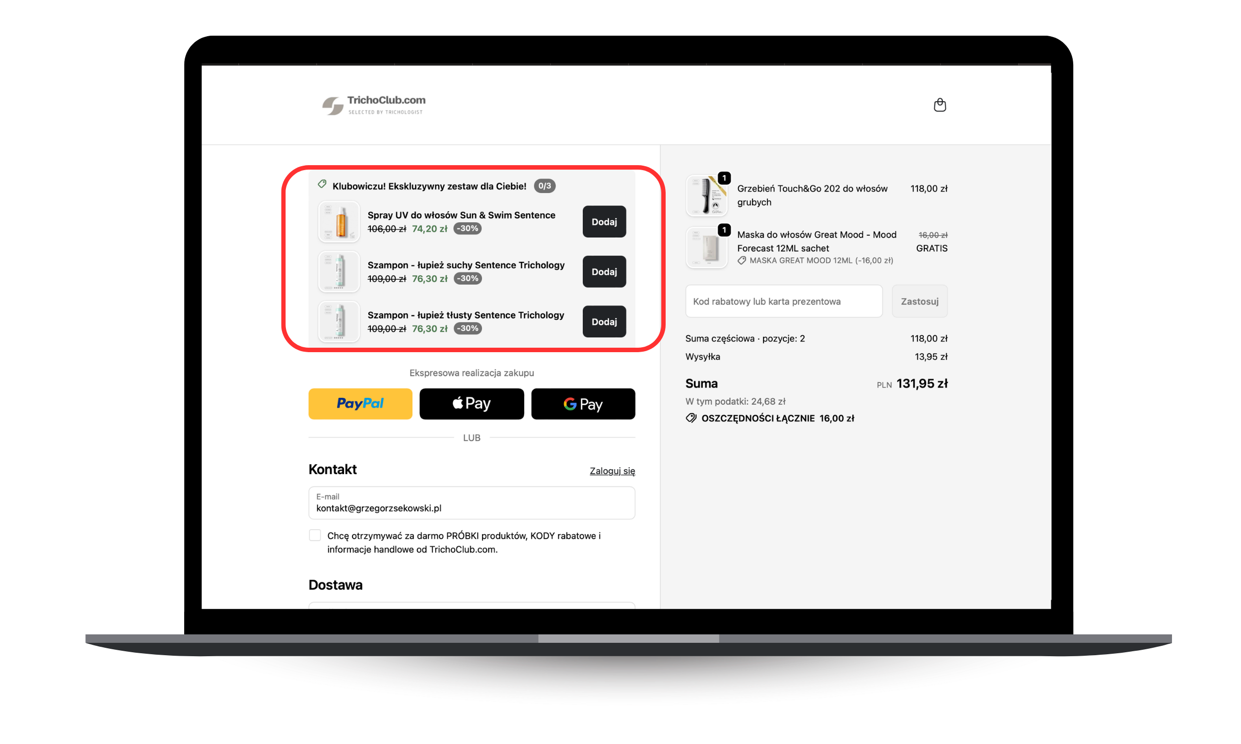 Cross-Selling w Checkout Shopify PLUS